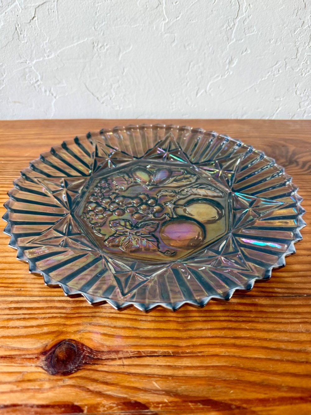Vintage Carnival Glass Fruit Plate